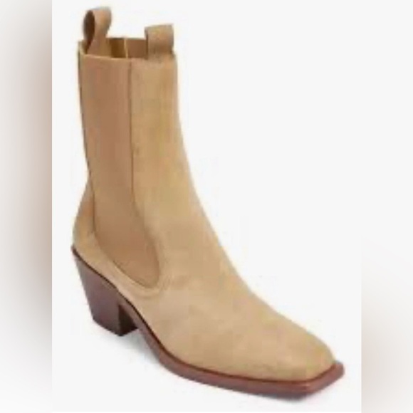 Loeffler Randall NAT Mid Western Ankle Chelsea SUEDE Boots US 6 - Picture 1 of 6